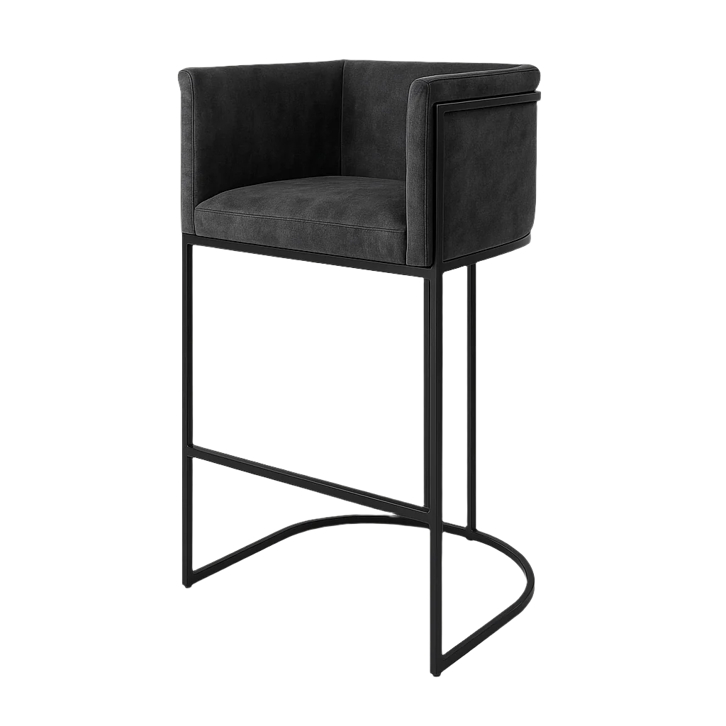 Scaun bar catifea GRI | model NINO