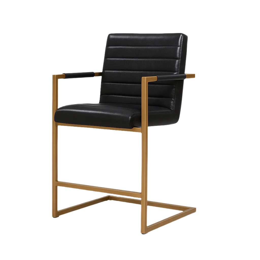 Scaun bar piele NEAGRA | model DONI