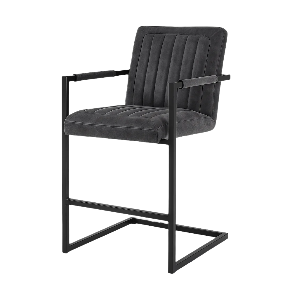 Scaun bar catifea GRI  model TRUM