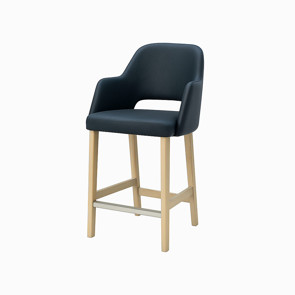 Scaun bar piele naturala BEJ | model APRIL
