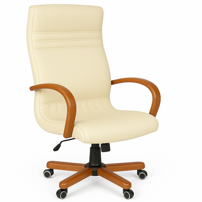 Scaun birou piele BEJ | model GOLD P