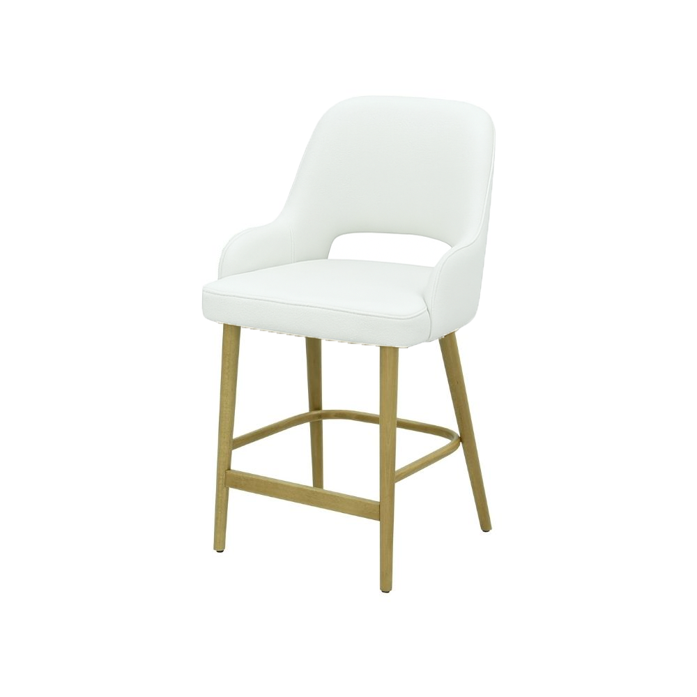 Scaun bar piele naturala BEJ | model HUGO
