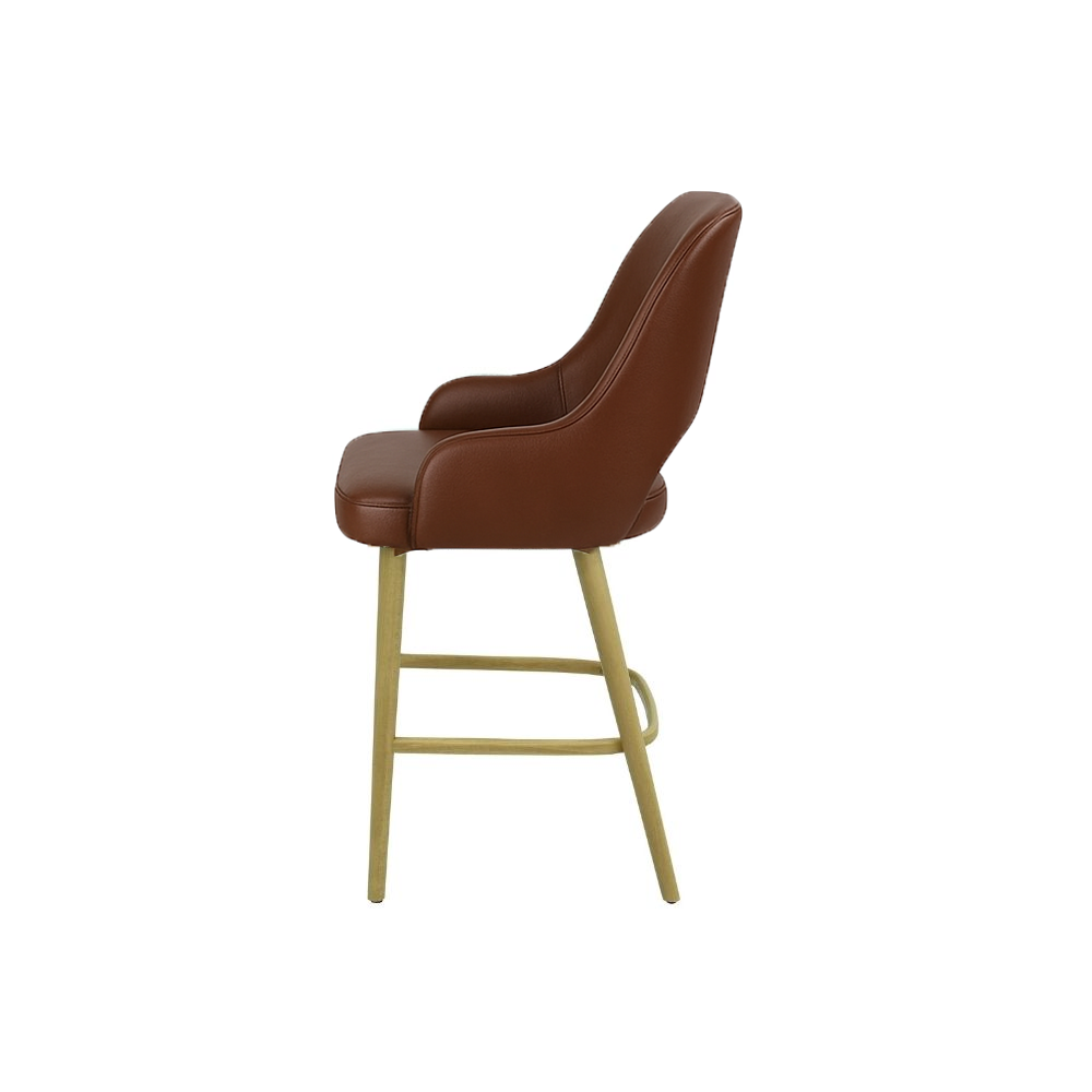 Scaun bar piele naturala BEJ | model HUGO